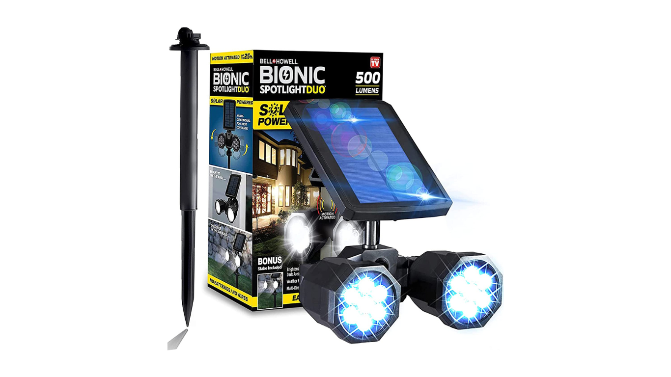 Bell+Howell Bionic Spotlight Duo Deluxe Solar Lights Outdoor with Motion Sensor